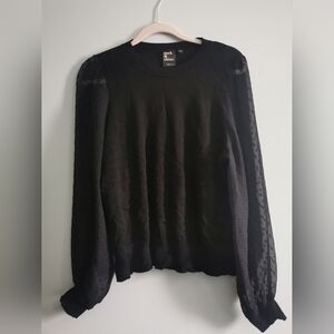 (3/$12) - Reitmans Womens Sheer Blouse. XXL Regular. Black